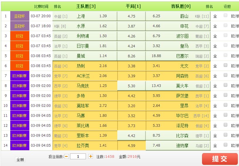 精准投注策略