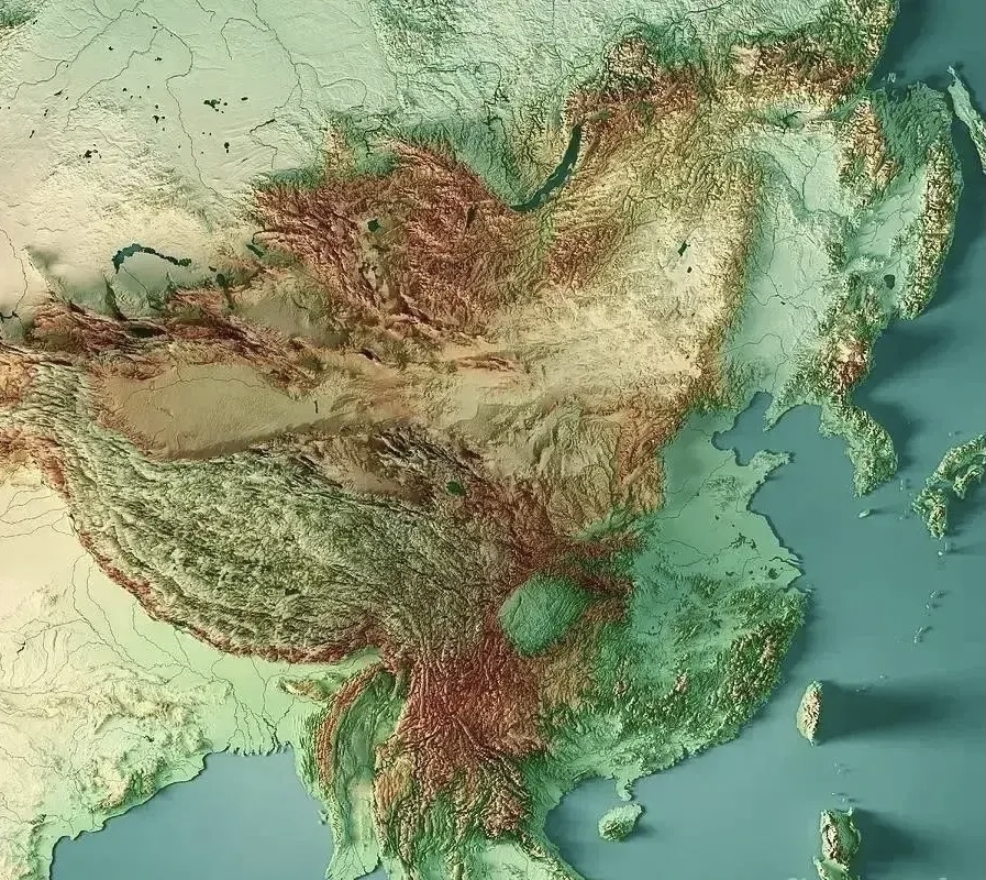 探索中国，3D凹凸高清版大图下的壮丽山河